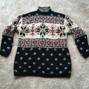 Hand knit Croft & Barrow Nordic Fair Isle Snowflake Sweater